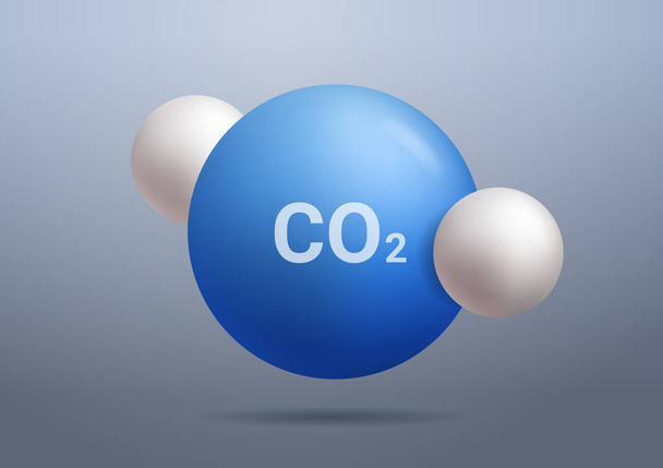 CO2 carbon dioxide toxic gas emission reduction concept horizontal vector illustration - Вектор,изображение