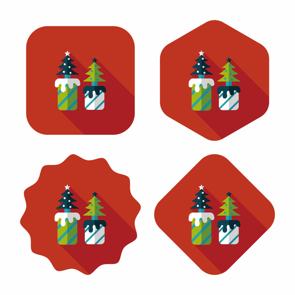 Vela de Navidad icono plano con sombra larga, eps10
 - Vector, Imagen