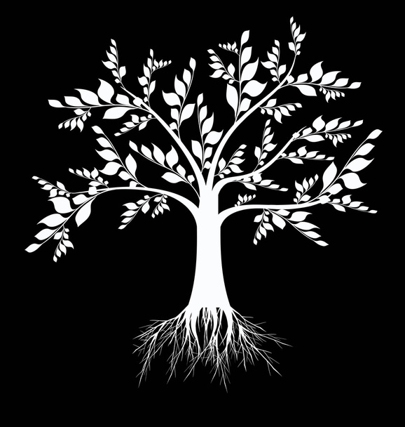 Силуэт художественного дерева
 - Вектор,изображение