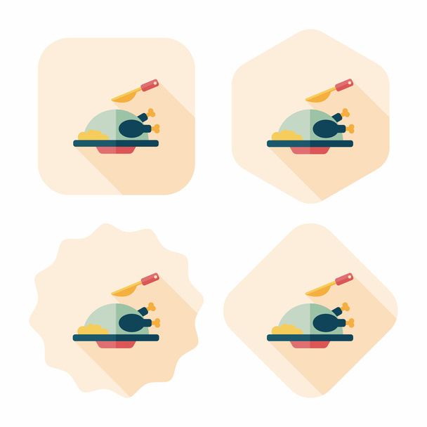 Grill chicken flat icon with long shadow,eps10 - Wektor, obraz
