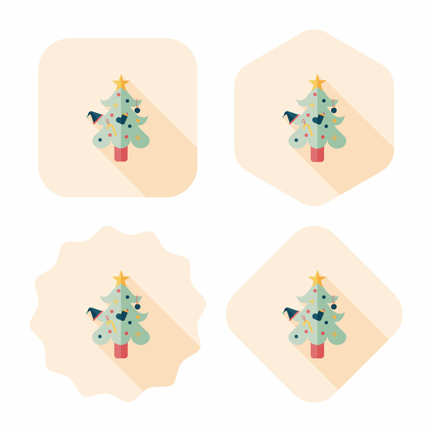 Christmas tree flat icon with long shadow,eps10 - Vector, afbeelding
