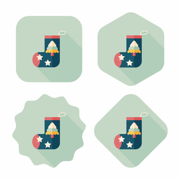 Christmas stocking flat icon with long shadow,eps10 - Vector, afbeelding