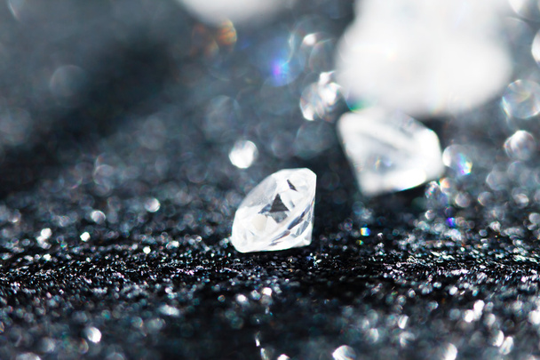 Diamonds on black background - Φωτογραφία, εικόνα