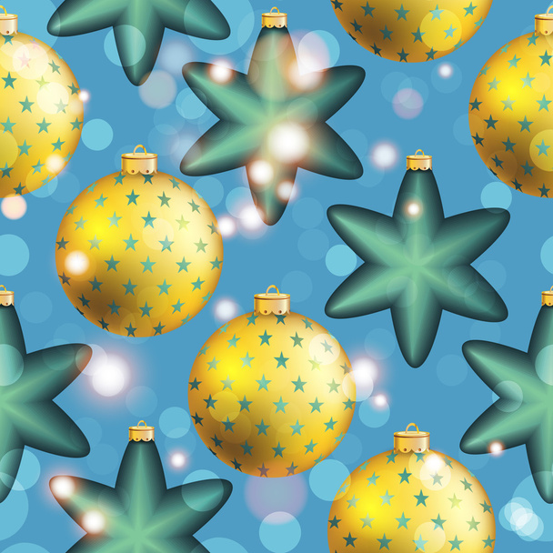 New Year pattern with ball. Christmas wallpaper - Vector, Image