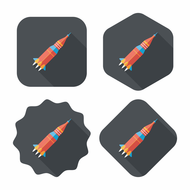 Space rocket flat icon with long shadow,eps10 - Vektor, Bild