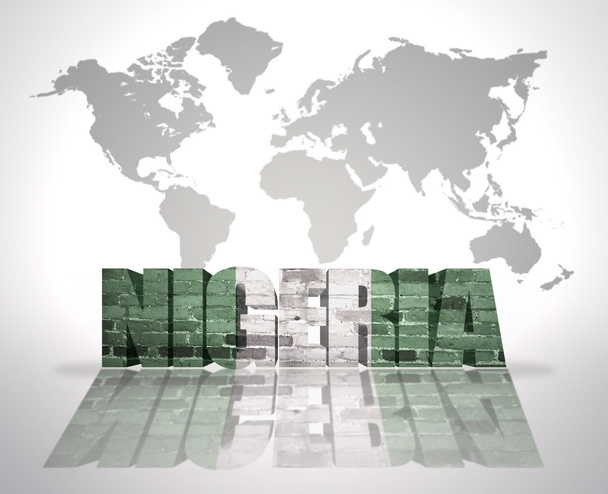 Word Nigeria on a world map background - Photo, Image