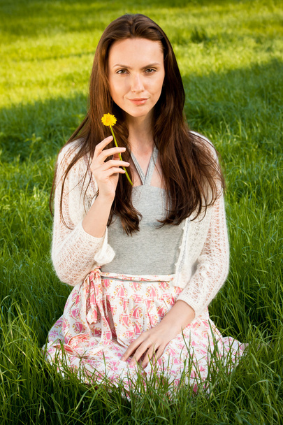 Girl with dandelion - Фото, зображення