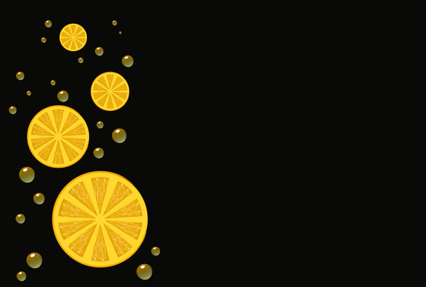 Citrusy mandarina o fondo de limón para el texto
 - Vector, imagen