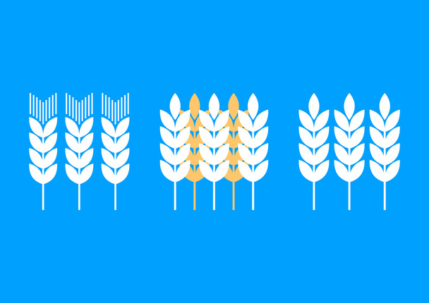  Mezőgazdasági ikonok a kék háttér   - Vektor, kép