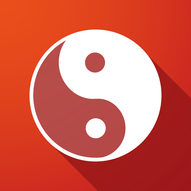 ying yang icona lunga ombra
 - Vettoriali, immagini