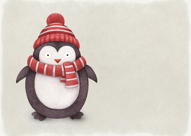 Watercolor illustration of penguin - Foto, Bild