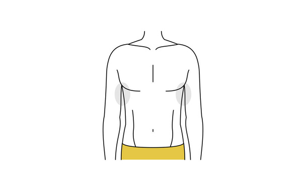 Men's hair removal area, armpit - Vector, Image
