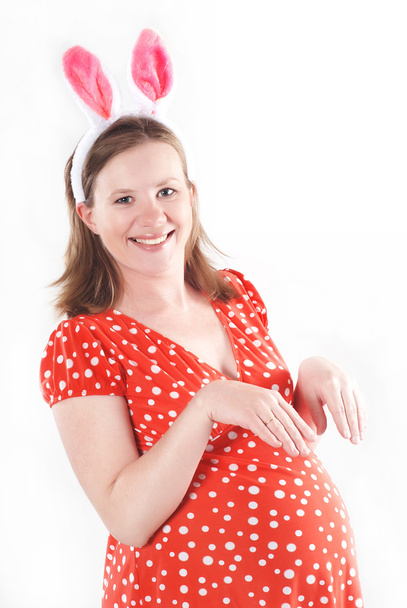 Portrait of happy beautiful pregnant woman - Foto, imagen