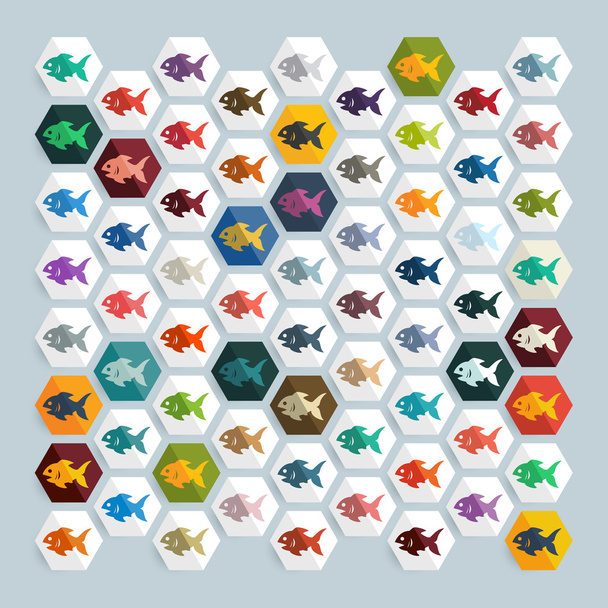 Icono de pescado - Vector, Imagen