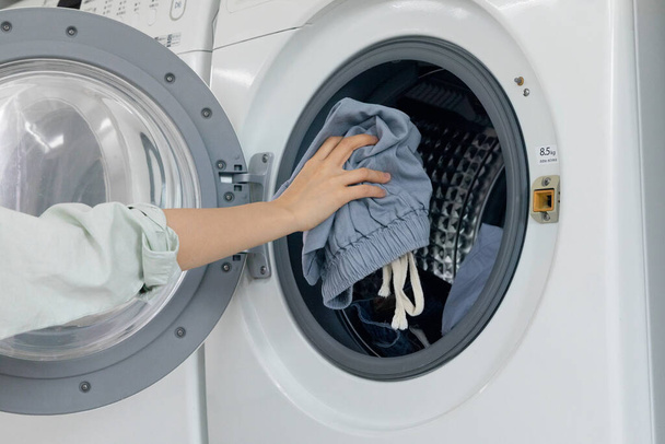 aesthetic laundry concept, clothing laundry - Foto, Imagem