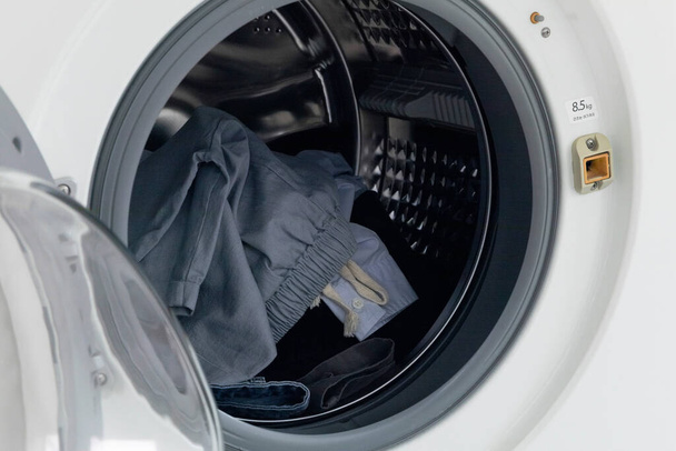 aesthetic laundry concept, clothing laundry - Фото, зображення
