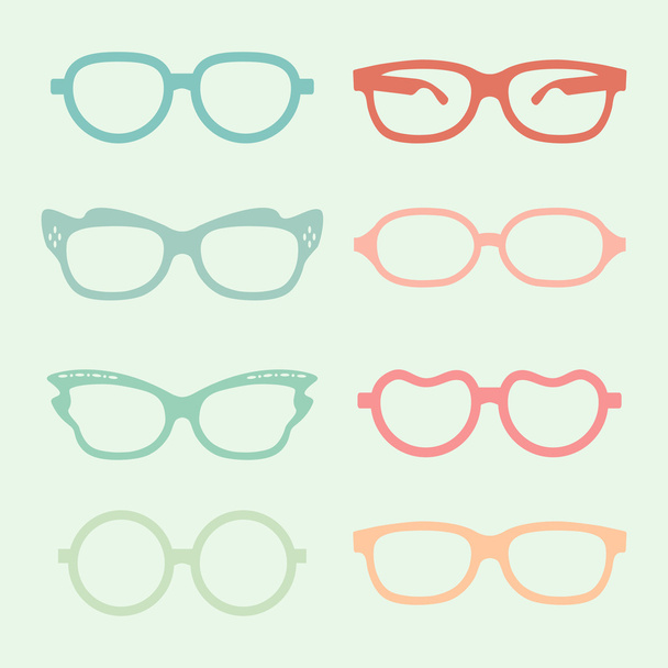 Conjunto de gafas vectoriales con soporte grueso de color
.  - Vector, Imagen