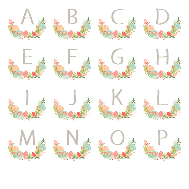 Carte de table de couronnes de monogramme dessinée à la main A à P
 - Vecteur, image