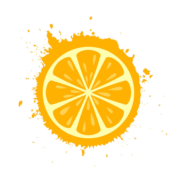 Splashing orange juice vector icon - Вектор,изображение
