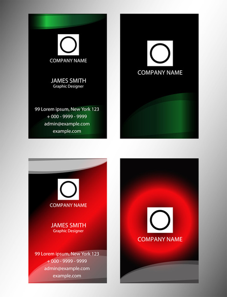 Set of vertical business cards design - Wektor, obraz