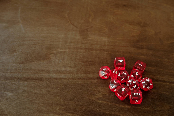 Red dice for roleplay game - Foto, Imagem