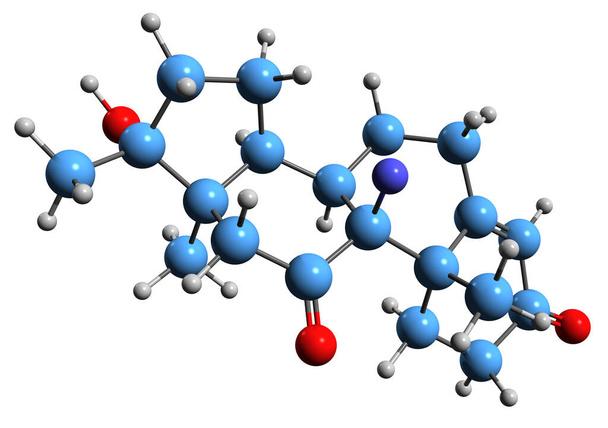  3D image of Oxofluoxymesterone skeletal formula - molecular chemical structure of  ketofluoxymesterone isolated on white background - Valokuva, kuva