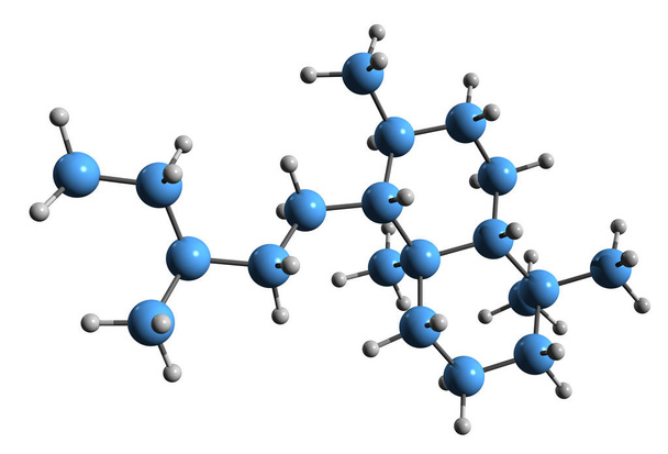 3D image of Labdane skeletal formula - molecular chemical structure of natural bicyclic diterpene isolated on white background - Foto, Imagen
