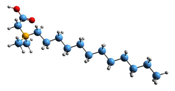 3D image of lauryl betaine skeletal formula - molecular chemical structure of surfactant isolated on white background - Photo, Image