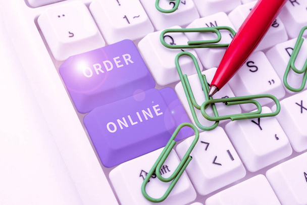 Handwriting text Order Online, Internet Concept Buying goods and services from the sellers over the internet -48963 - 写真・画像