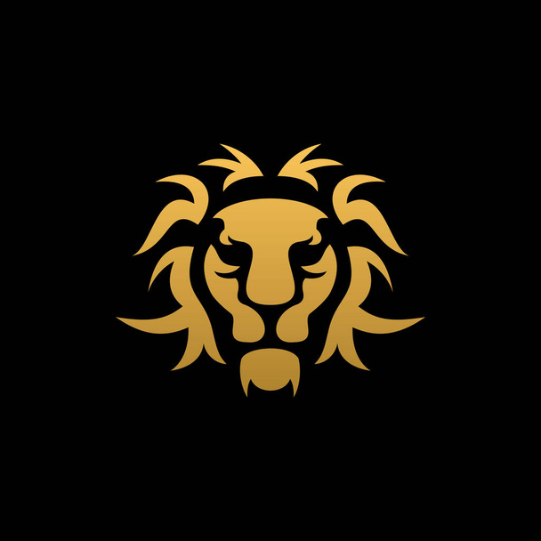 Lion Golden Color Logo Design - Διάνυσμα, εικόνα