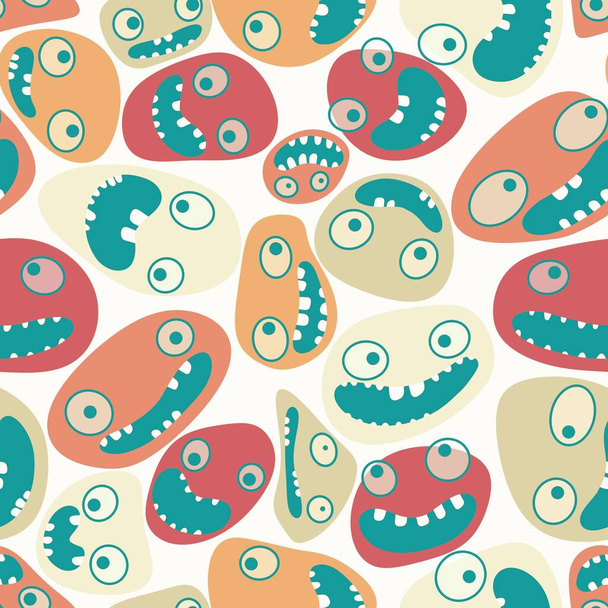 Cartoon kids store monsters seamless aliens kawaii pattern for clothes print and wrapping paper and accessories and school notebooks and fabrics . High quality illustration - Photo, Image