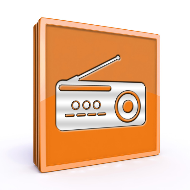 Čtvercová ikona rádio na bílém pozadí - Fotografie, Obrázek