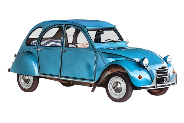 Illustration of an isolated Citroen 2 Cv. High quality illustration - Foto, afbeelding
