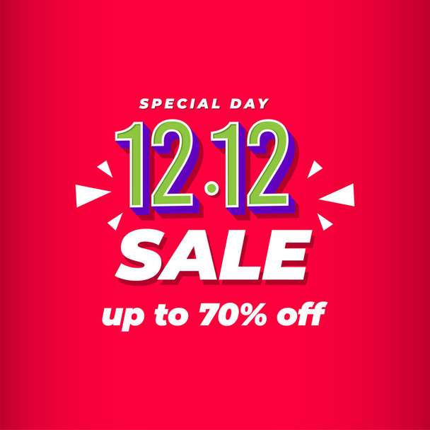 12.12 Special Offer Sale up to 70% off Vector Template Design Illustration - Vektor, obrázek