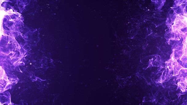Dynamic purple dust glittering frame abstract background with copy space. - 写真・画像