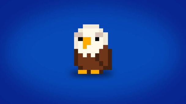 Pixel 8 bit bald eagle background - high resolution wallpaper - Фото, изображение