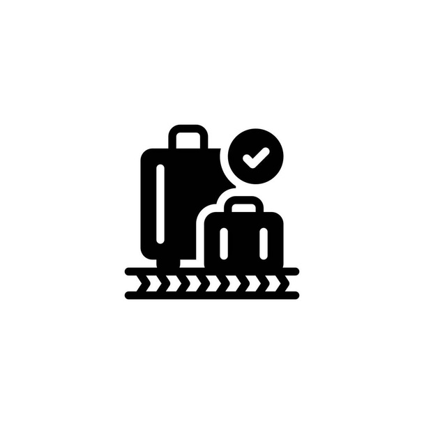 Check baggage approved Glyph solid Icon, Logo, and illustration - Vector, Image