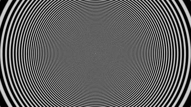 Hypnotic black and white circles in motion. Animation - Filmagem, Vídeo