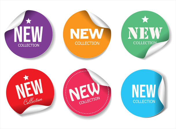Collection of NEW feature or product badge flat icon for apps and websites  - Vektor, obrázek