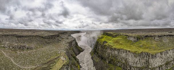 Drone view at Dettifoss waterfall on Iceland - Photo, image