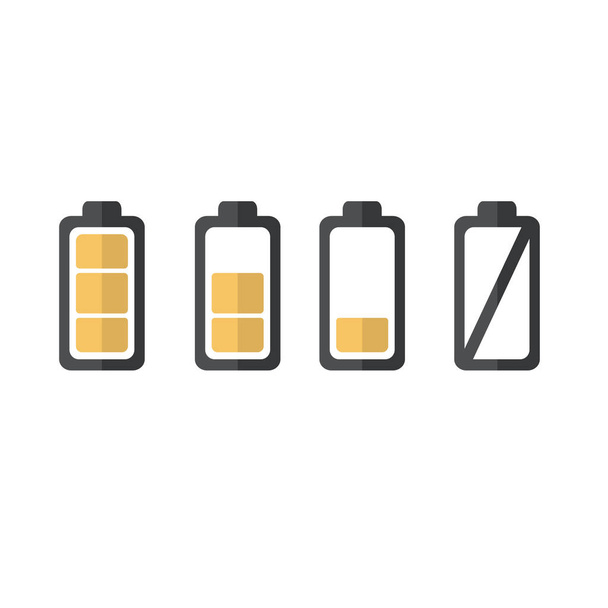 Level of the battery charge on white background. Vector illustration - Vector, afbeelding