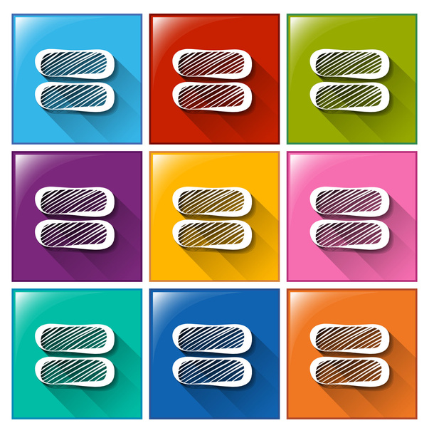 Buttons with the equal sign - Vector, Image