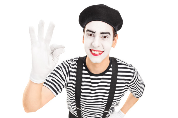 Mime artist gesturing with hand - Foto, immagini
