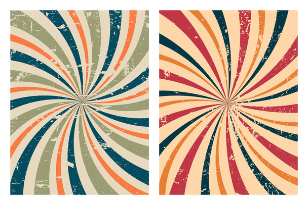 Groovy hippie 70s backgrounds with waves swirl twirl pattern - Vektor, obrázek