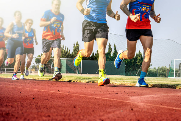 runners training on the sports track - Photo, Image