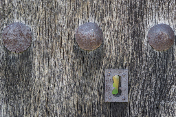 Old run-down wooden door and lock - Photo, Image