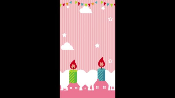 Happy birthday animation movie (4K). Optimized for smartphone screen size. - Filmati, video