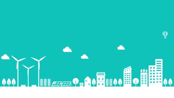Smart ecology city illustration animation ( mp4 ) - Materiał filmowy, wideo