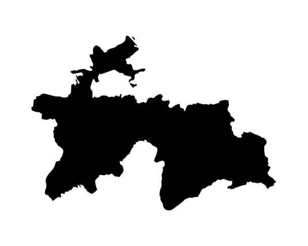 Tajikistan Map. Tajikistani Country Map. Black and White Tajik National Nation Geography Outline Border Boundary Territory Shape Vector Illustration EPS Clipart - Vecteur, image