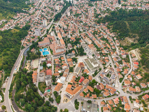 Devin, Bulgaria. Aerial top view to the small city in the mountains. - Valokuva, kuva